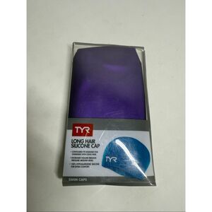 TYR Sport Long Hair Wrinkle- Silicone Swim Cap Purple